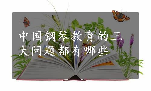 中国钢琴教育的三大问题都有哪些