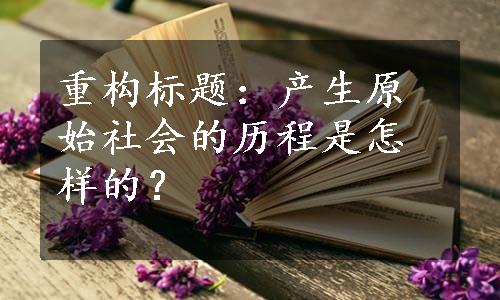 重构标题：产生原始社会的历程是怎样的？