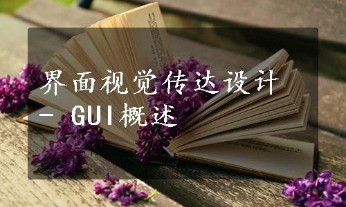 界面视觉传达设计 - GUI概述