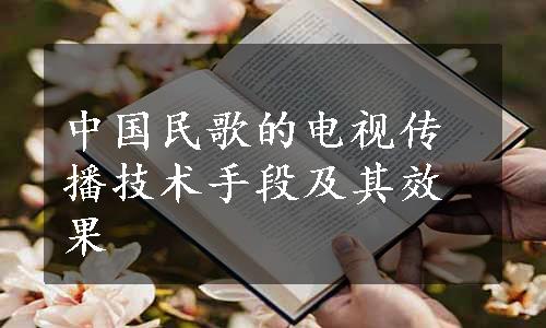 中国民歌的电视传播技术手段及其效果