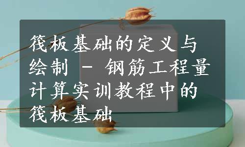 筏板基础的定义与绘制 - 钢筋工程量计算实训教程中的筏板基础