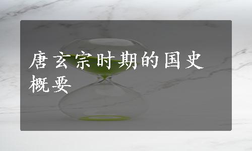 唐玄宗时期的国史概要