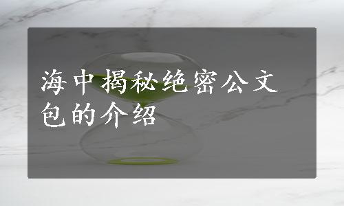 海中揭秘绝密公文包的介绍