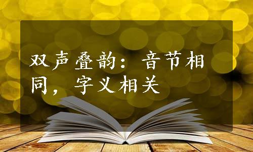 双声叠韵：音节相同，字义相关