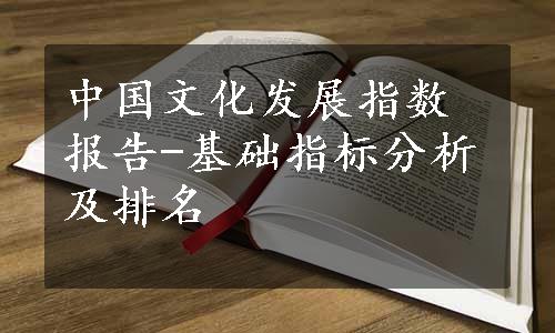 中国文化发展指数报告-基础指标分析及排名