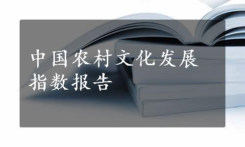 中国农村文化发展指数报告