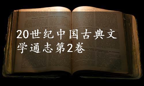 20世纪中国古典文学通志第2卷