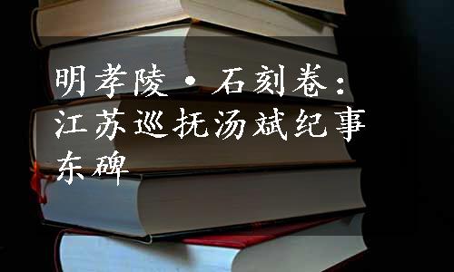 明孝陵·石刻卷：江苏巡抚汤斌纪事东碑