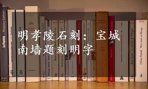 明孝陵石刻：宝城南墙题刻眀字