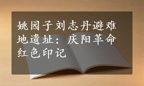 姚园子刘志丹避难地遗址：庆阳革命红色印记