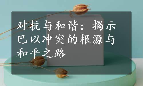 对抗与和谐：揭示巴以冲突的根源与和平之路