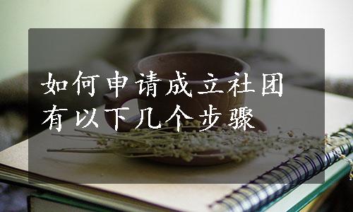 如何申请成立社团有以下几个步骤