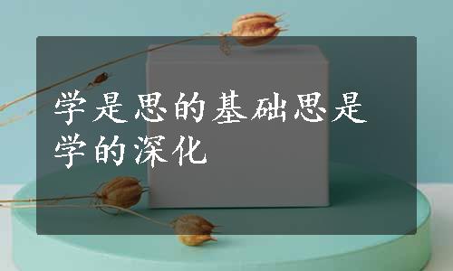 学是思的基础思是学的深化