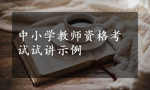 中小学教师资格考试试讲示例