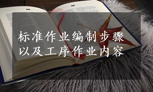 标准作业编制步骤以及工序作业内容