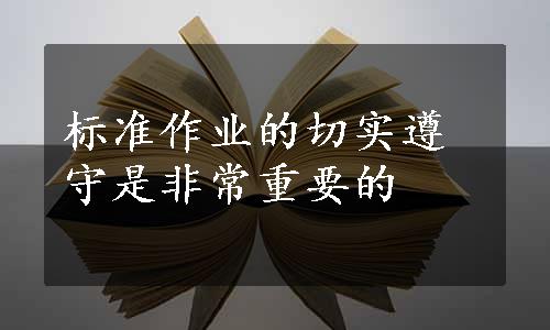 标准作业的切实遵守是非常重要的