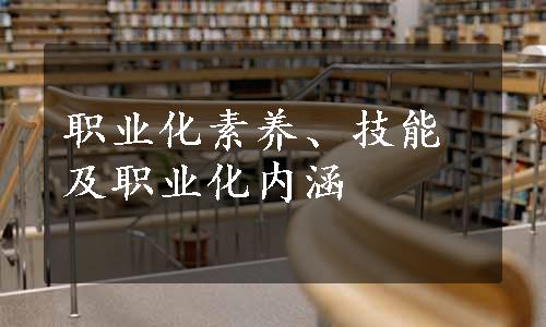 职业化素养、技能及职业化内涵