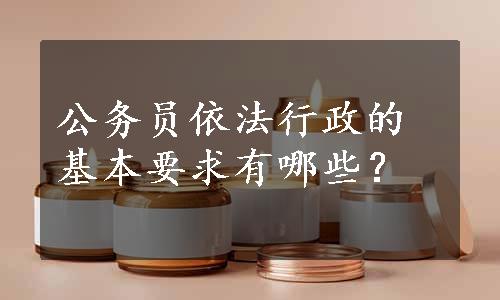 公务员依法行政的基本要求有哪些？