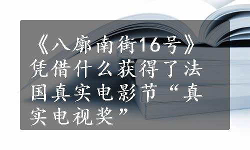 《八廓南街16号》凭借什么获得了法国真实电影节“真实电视奖”