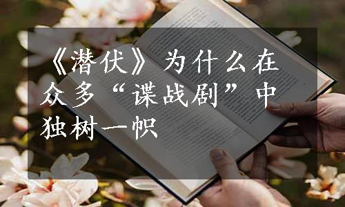 《潜伏》为什么在众多“谍战剧”中独树一帜