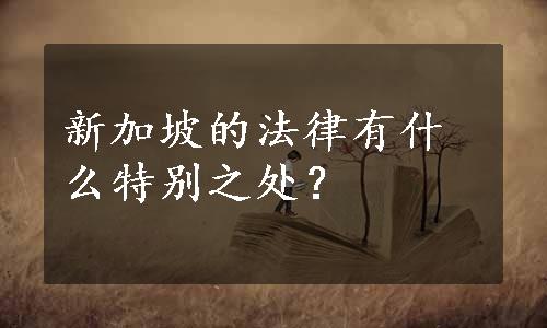 新加坡的法律有什么特别之处？