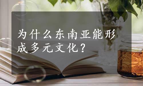 为什么东南亚能形成多元文化？