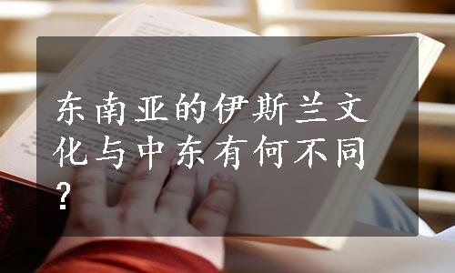 东南亚的伊斯兰文化与中东有何不同？