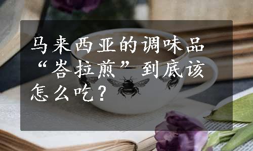 马来西亚的调味品“峇拉煎”到底该怎么吃？