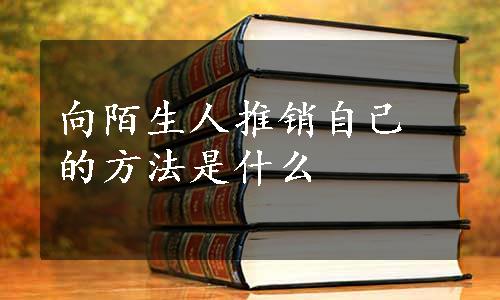 向陌生人推销自己的方法是什么