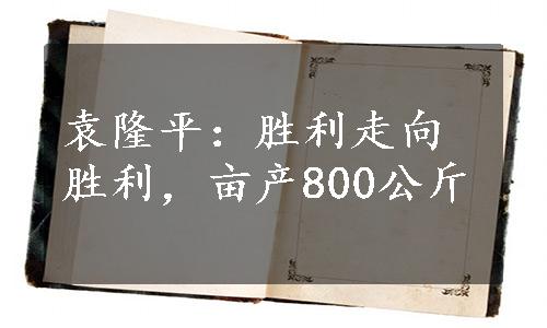 袁隆平：胜利走向胜利，亩产800公斤