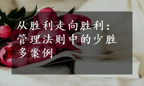 从胜利走向胜利：管理法则中的少胜多案例