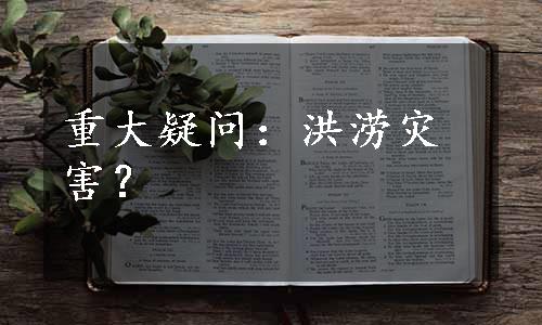 重大疑问：洪涝灾害？