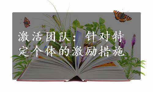 激活团队：针对特定个体的激励措施