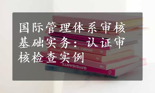 国际管理体系审核基础实务：认证审核检查实例