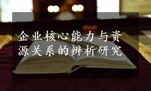 企业核心能力与资源关系的辨析研究