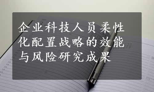 企业科技人员柔性化配置战略的效能与风险研究成果