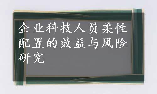 企业科技人员柔性配置的效益与风险研究