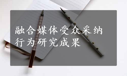 融合媒体受众采纳行为研究成果