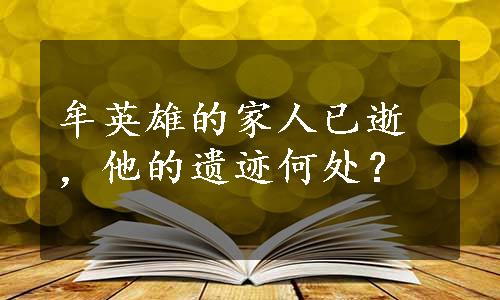 牟英雄的家人已逝，他的遗迹何处？