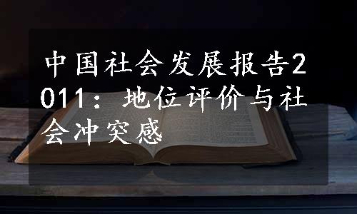 中国社会发展报告2011：地位评价与社会冲突感