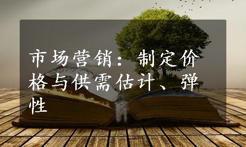 市场营销：制定价格与供需估计、弹性