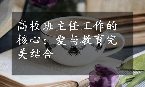 高校班主任工作的核心：爱与教育完美结合