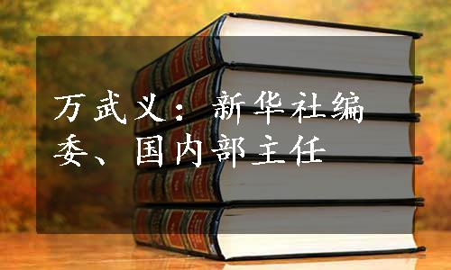 万武义：新华社编委、国内部主任