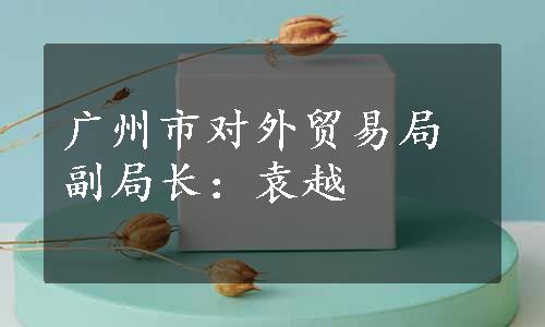 广州市对外贸易局副局长：袁越