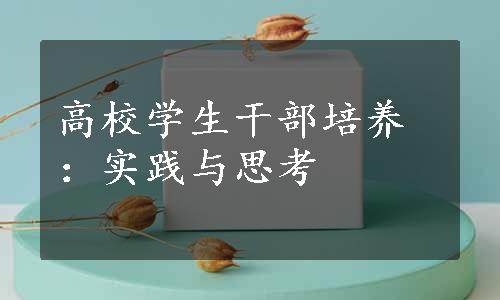 高校学生干部培养：实践与思考