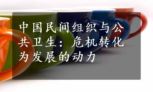 中国民间组织与公共卫生：危机转化为发展的动力