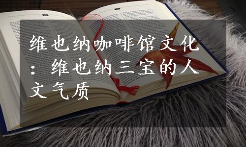 维也纳咖啡馆文化：维也纳三宝的人文气质