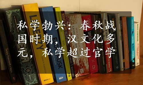 私学勃兴：春秋战国时期，汉文化多元，私学超过官学