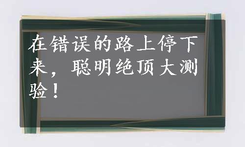 在错误的路上停下来，聪明绝顶大测验！