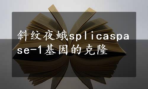 斜纹夜蛾splicaspase-1基因的克隆